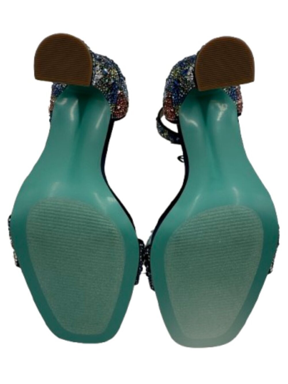 Betsey Johnson Women's Dani Ankle Strap Navy Floral Sandals Size 7 - Picture 5 of 12